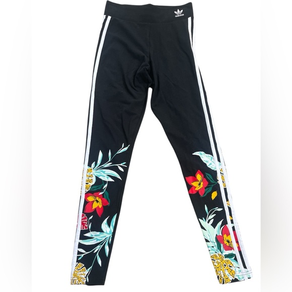 Adidas women’s Originals HER studio London floral black leggings tights small - Picture 2 of 6